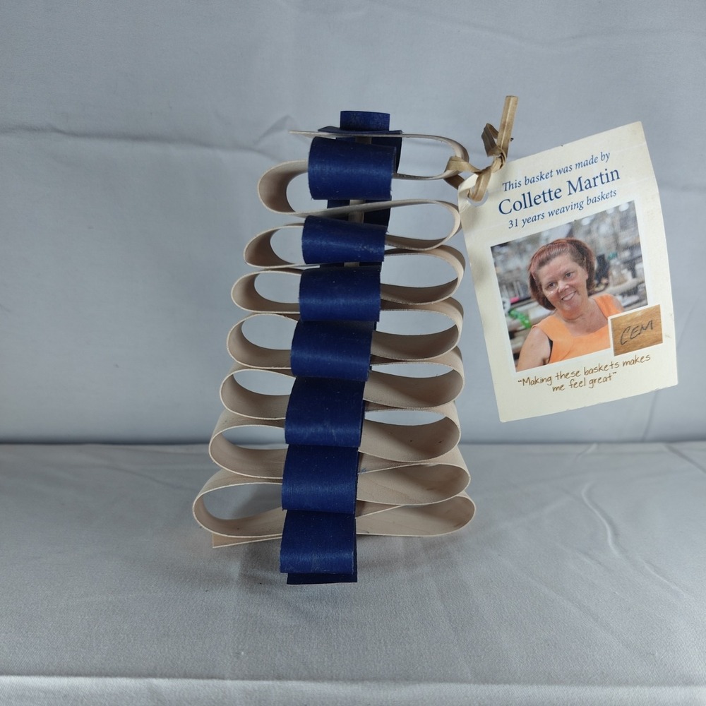 2016 Longaberger Splint Christmas Tree Blue‎ & Natural 6"x4" With Original Tag